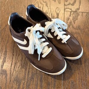 Women’s Brown Sneakers with White Accents size 7